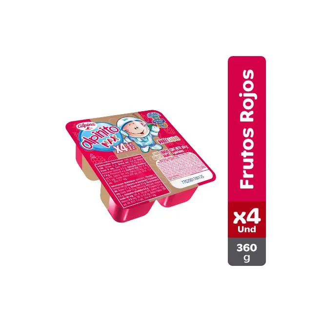 Alpinito MaxFrutos Rojos x4 Und Vaso 90 g