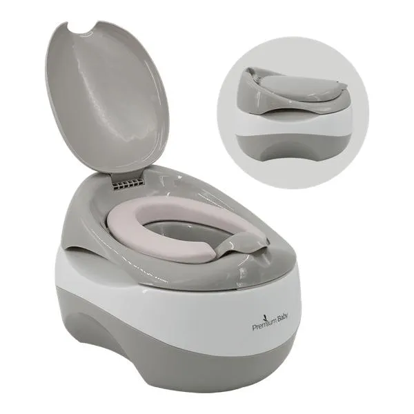 Baño Entrenador Bacinilla Bebé 3 en 1 Gris - Premium Baby