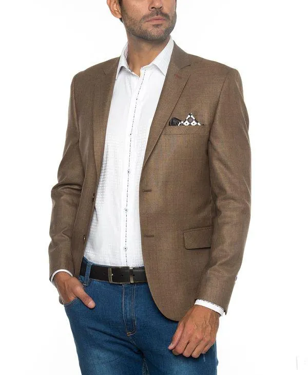 Blazer Casual Cambridge Café de Cuadros