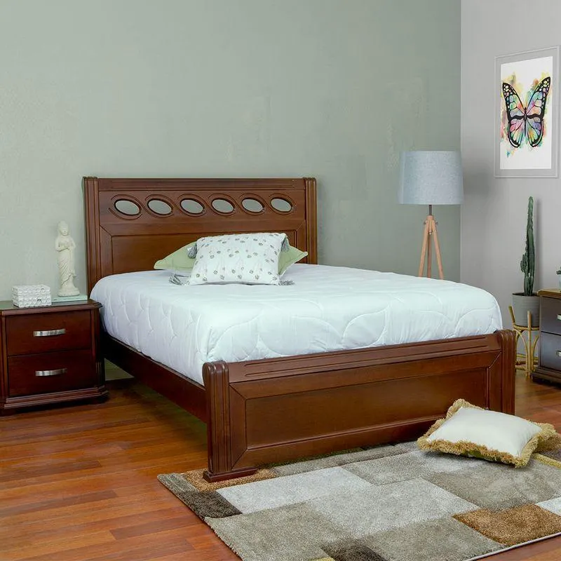 CAMA IBG CORAL 1.40 X 1.90 M CAOBA