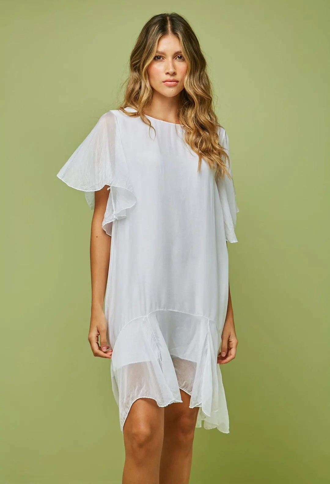 Vestido Corto Seda Mujer - SALE