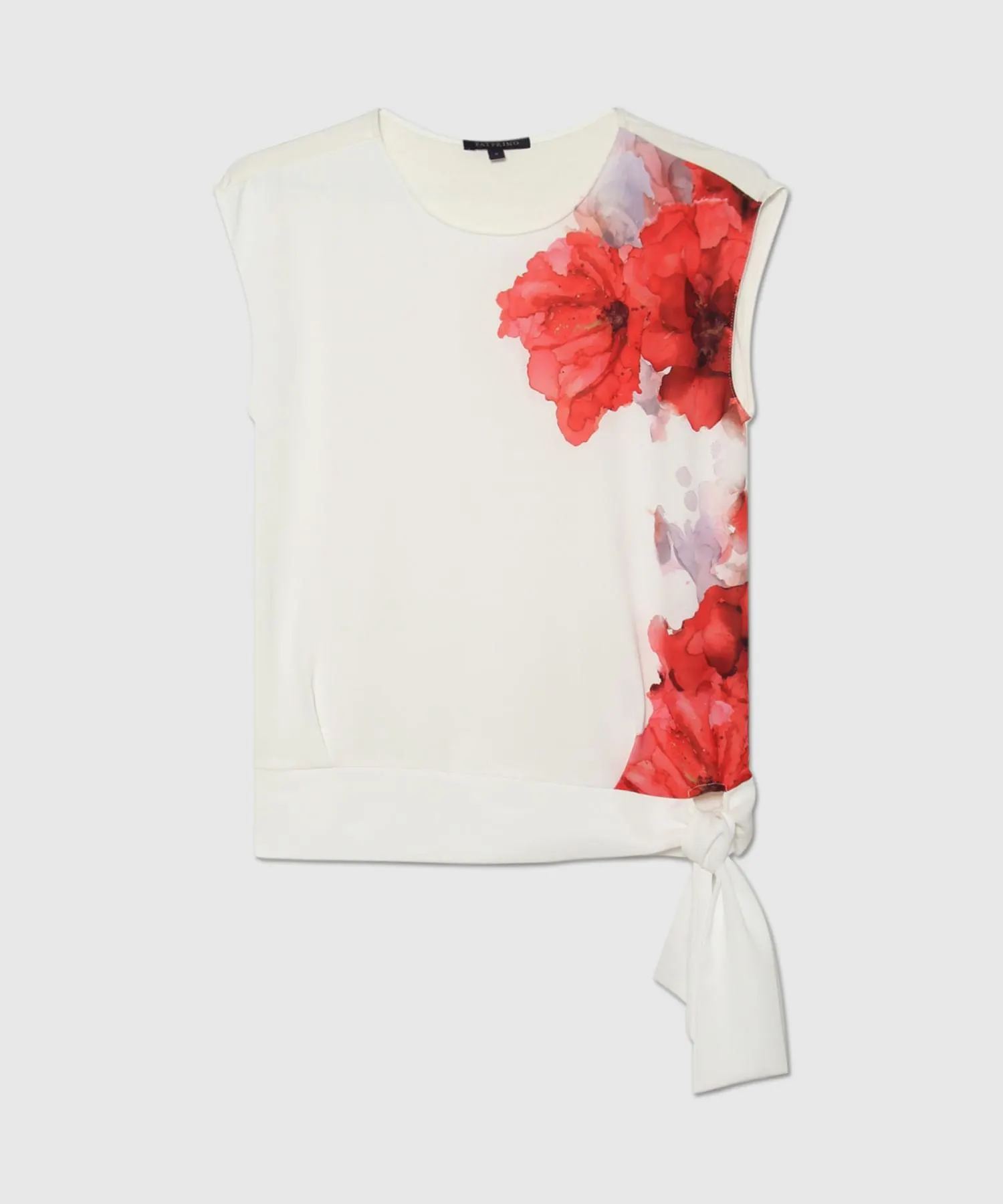 Camiseta Sublimada En Frente Con Detalle De Anudado En Ruedo