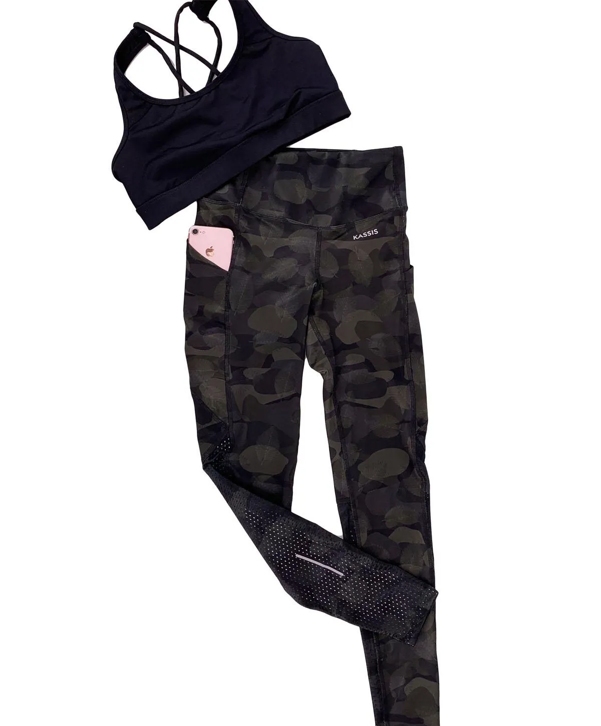 SET TOBILLERO KAMO GREEN LEAVES + TOP NEGRO