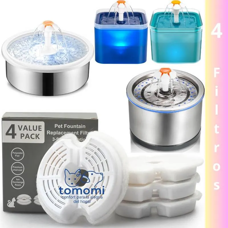 Filtros fuente de agua automática para gato y perro repuesto