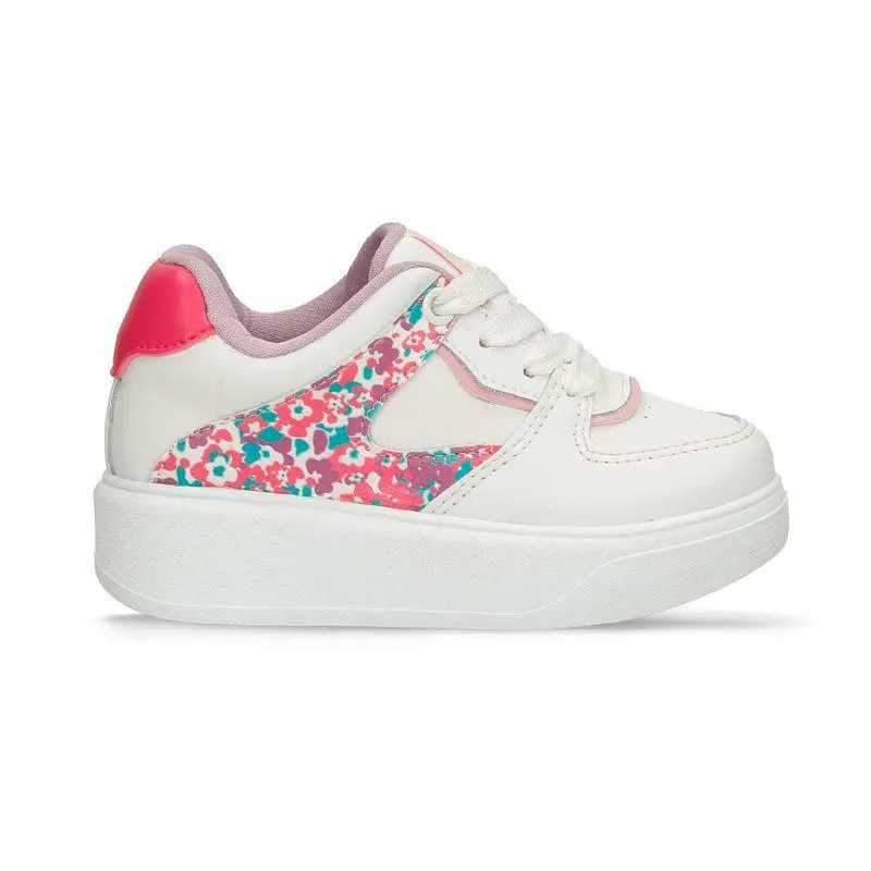 Tenis Casuales Blanco-Rosado Bubblegummers Pia Niña