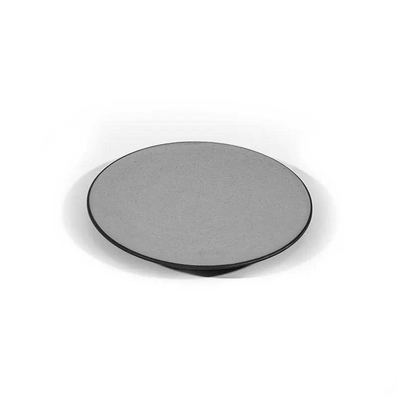 Plato Redondo Negro-Gris