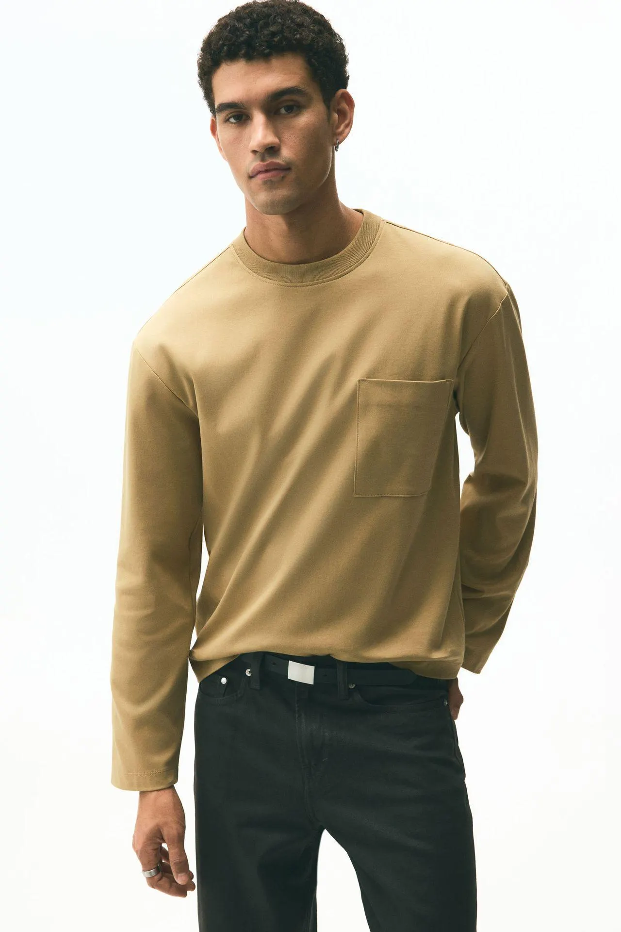 Camiseta de mangas largas en punto Loose Fit