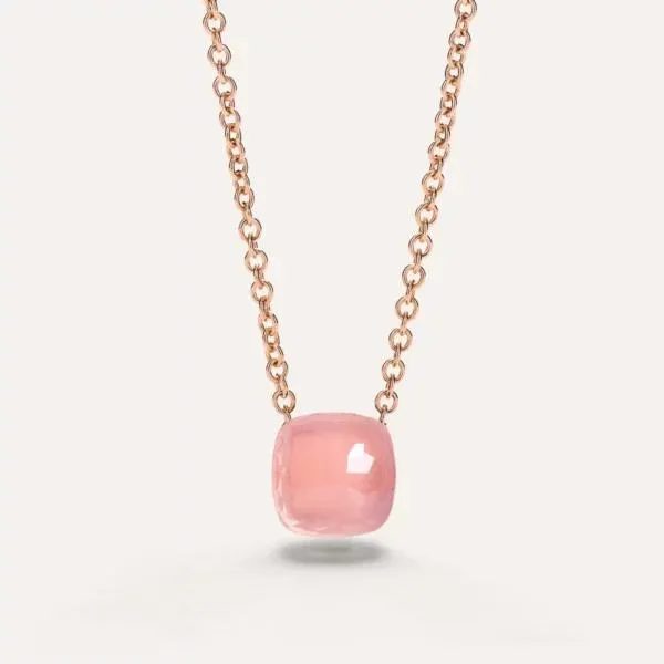 Collar Pomellato Nudo Oro Rosa 18k y cuarzo rosa