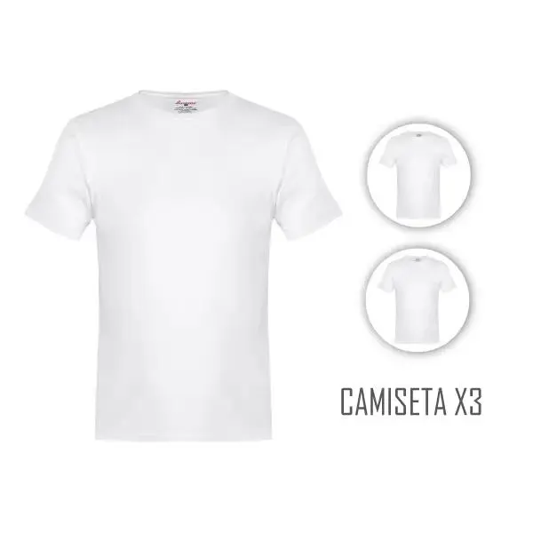 Combo X3 Camiseta Junior Unisex Cuello Redondo Manga Corta