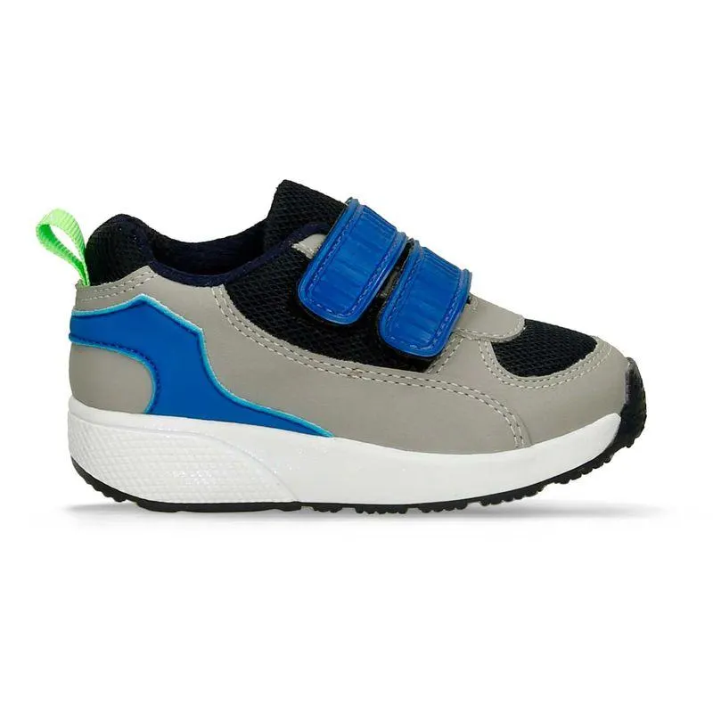 Tenis Casuales Gris-azul Bubblegummers Qamaroncito Niño