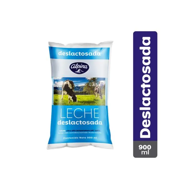 Leche Deslactosada Alpina Bolsa 900 ml