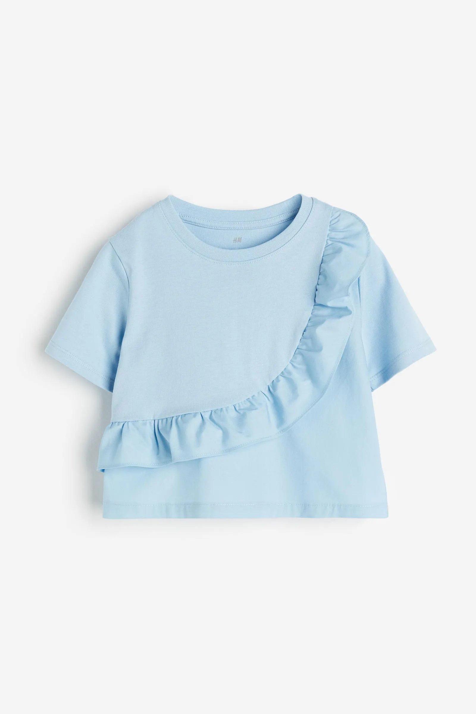 Camiseta con ribete de volante - H&M Colombia | Moda online, ropa de Mujer, Hombre, Bebé y Niños | H&M CO