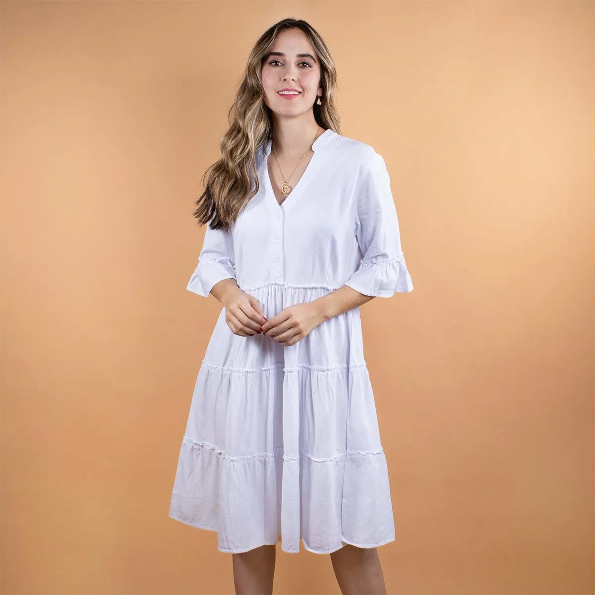 Vestido color blanco con boleros