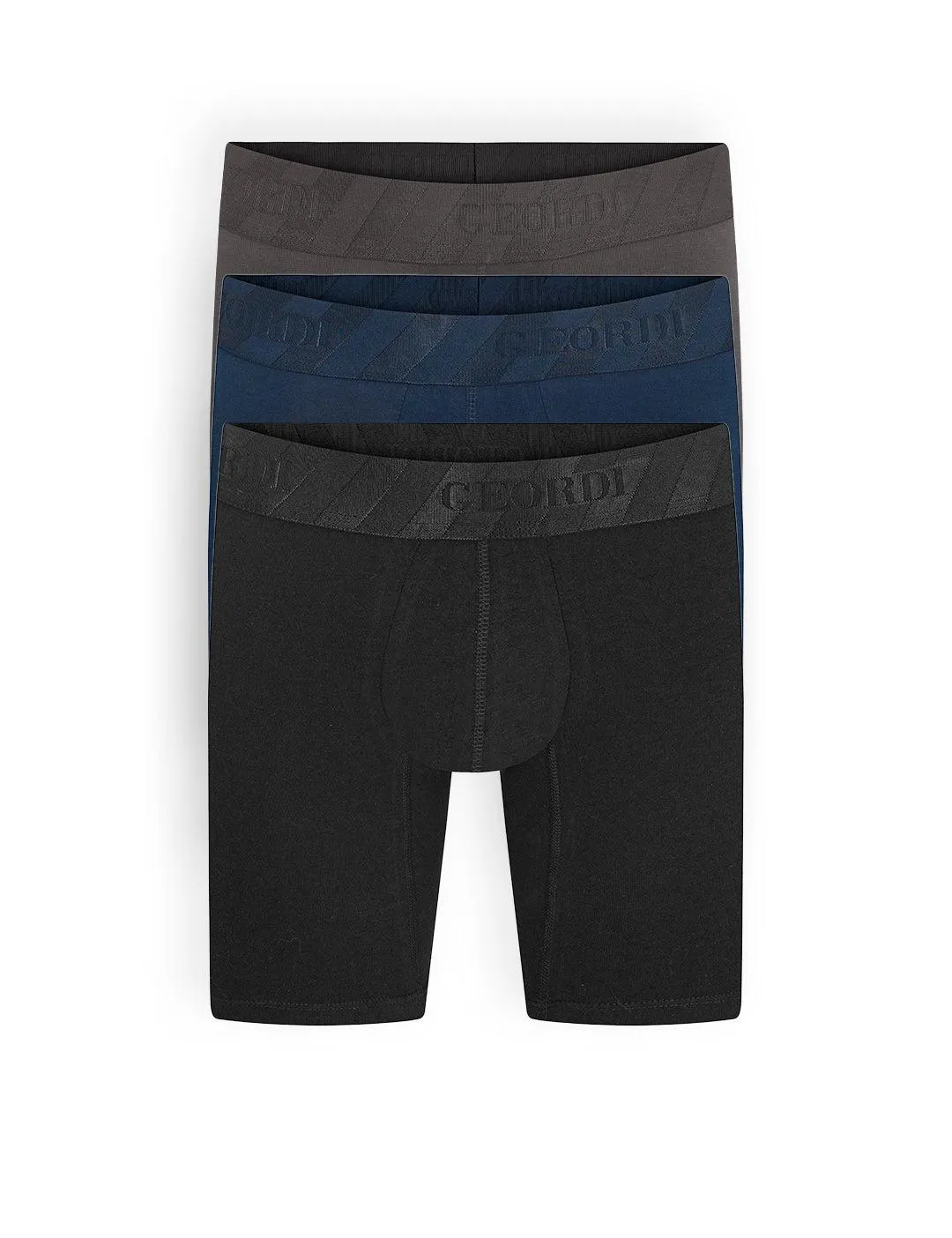 Bóxer largo unicolor de algodón peinado premium (Pack X3)(4158)