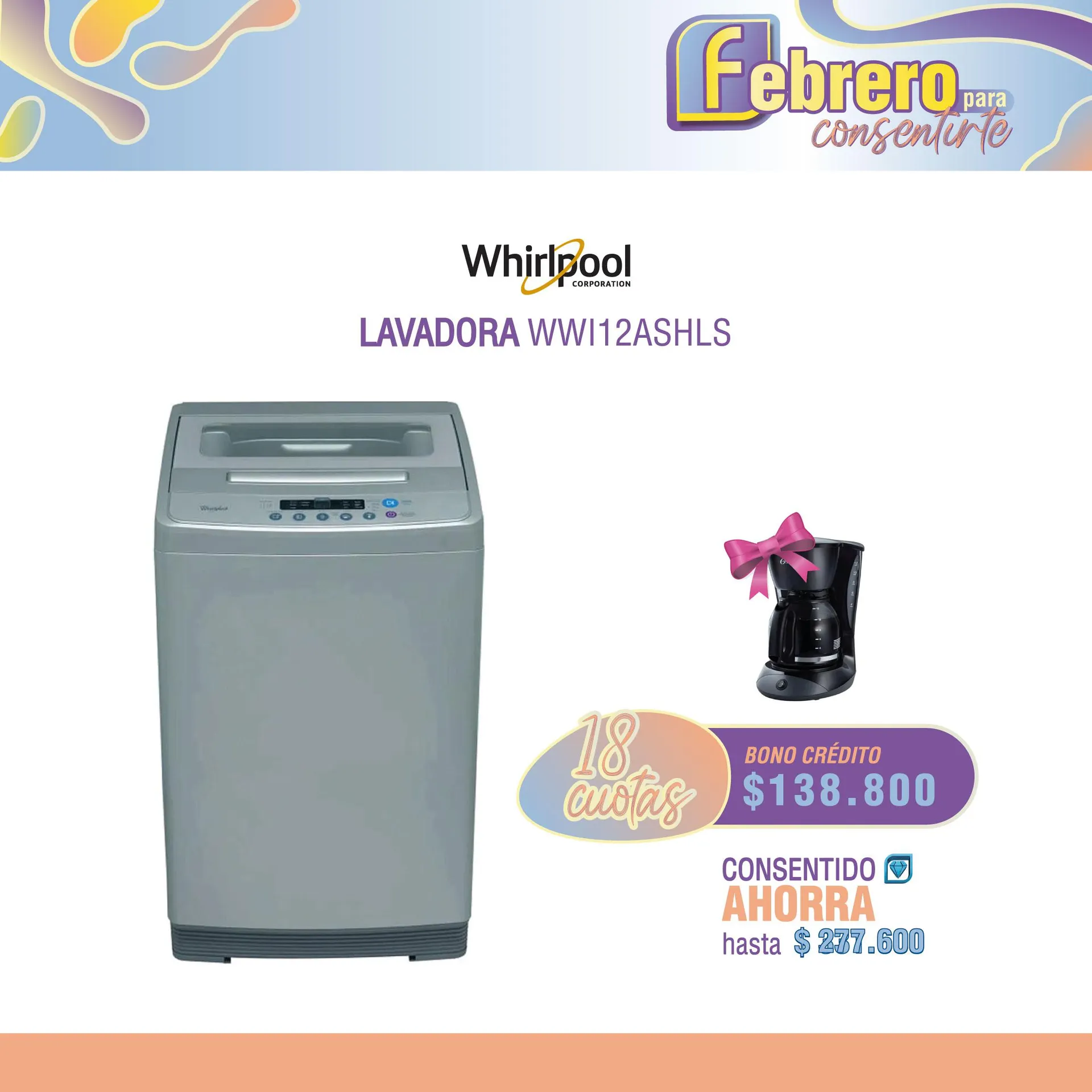 LAVADORA WHIRLPOOL WWI12ASHLS