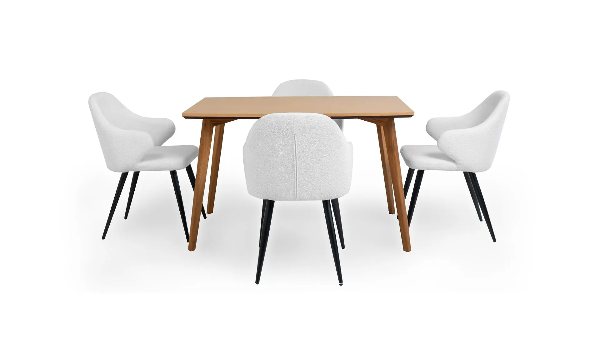 Comedor Marsella 120 + 4 Sillas Calgary Beige