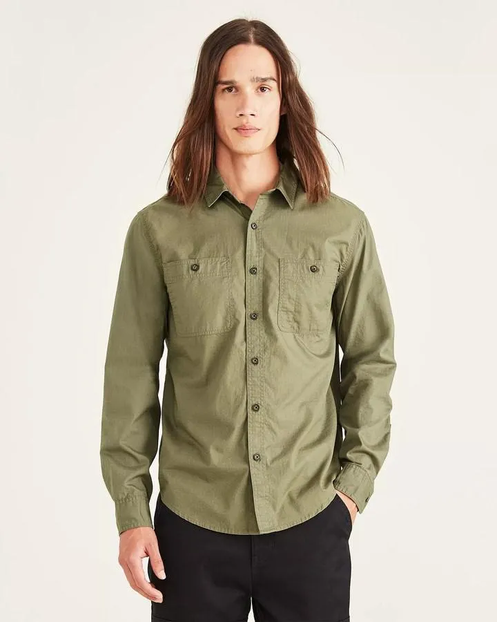 Camisas Dockers Two Pocket Workshirt,Regular Fit Hombre Verde | HMCQD9708