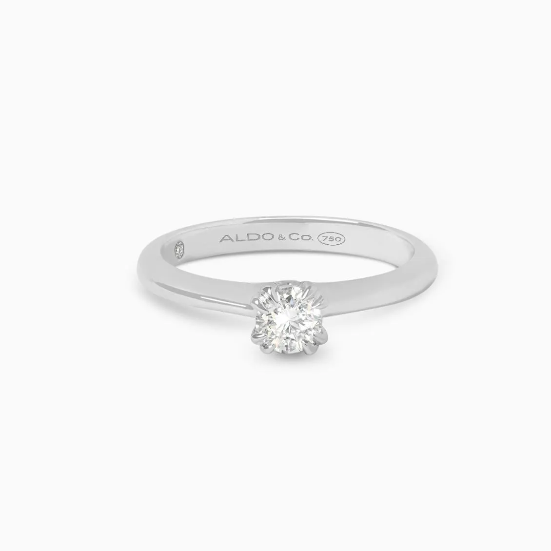 Anillo de Compromiso en oro blanco de 18K