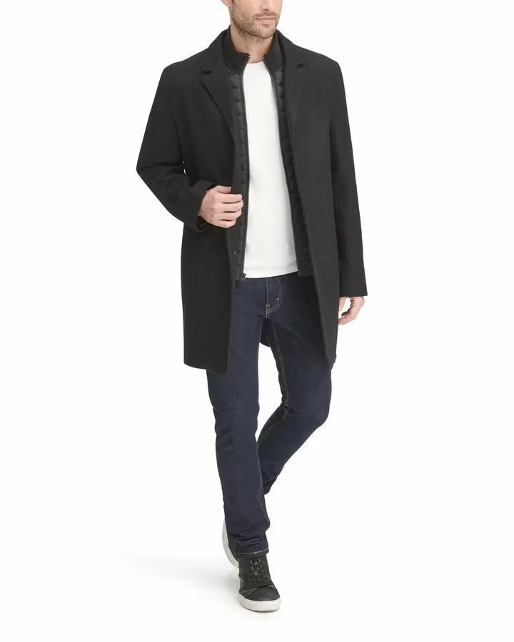 Chaquetas Dockers Lana Blend Top Coat with Bib Hombre Negras | IVEGY1357