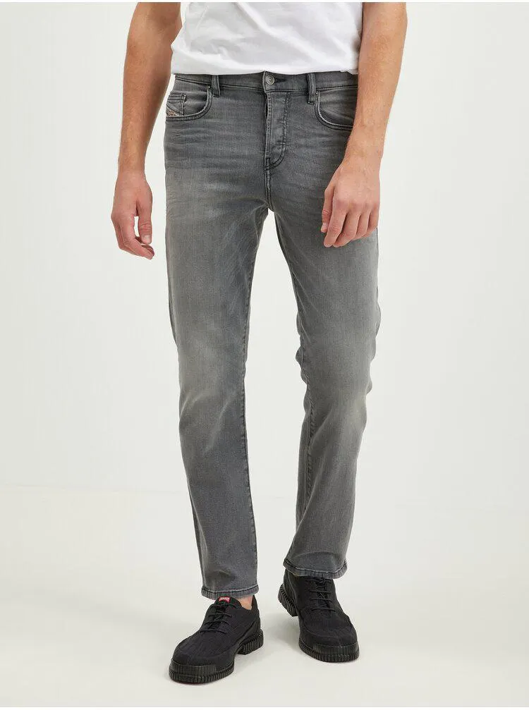 Šedé pánské straight fit džíny Diesel