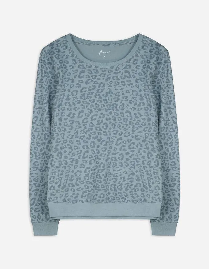 Horní pyžamový díl - Levhartí vzor - svetle modra