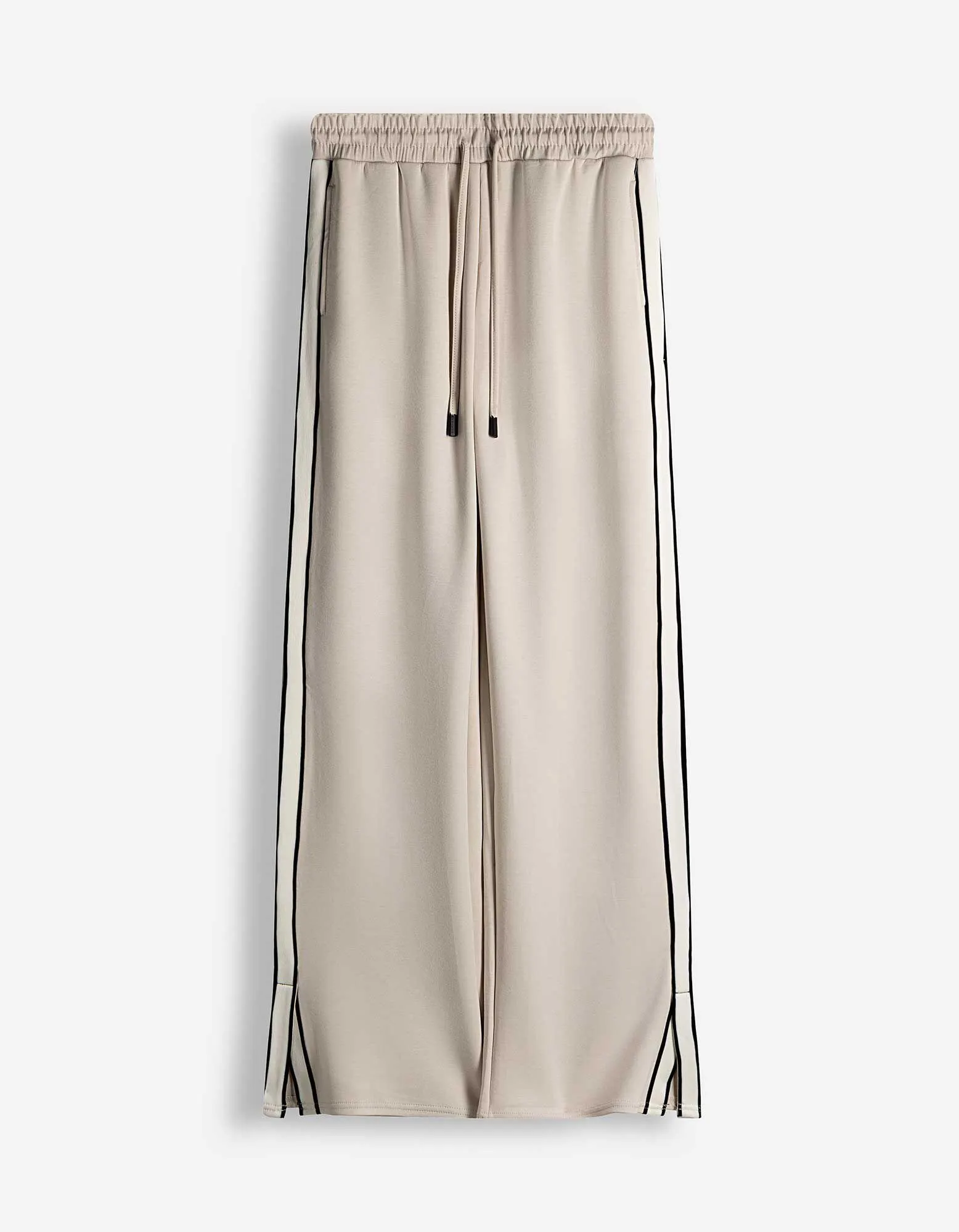 Kalhoty s širokými nohavicemi - Lampasy - bílá