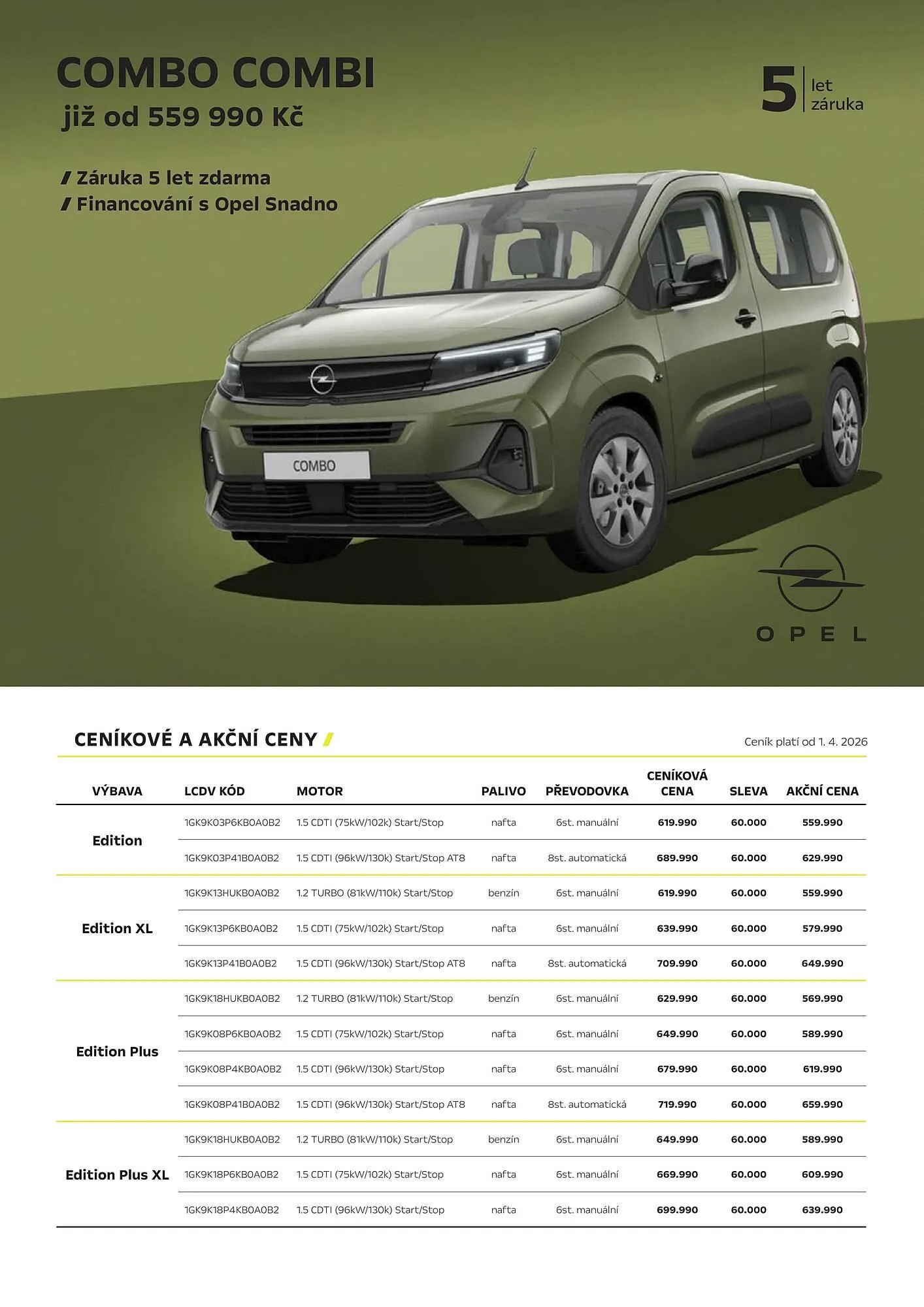 Opel leták - 1. dubna 31. srpna 2026 - Page 1