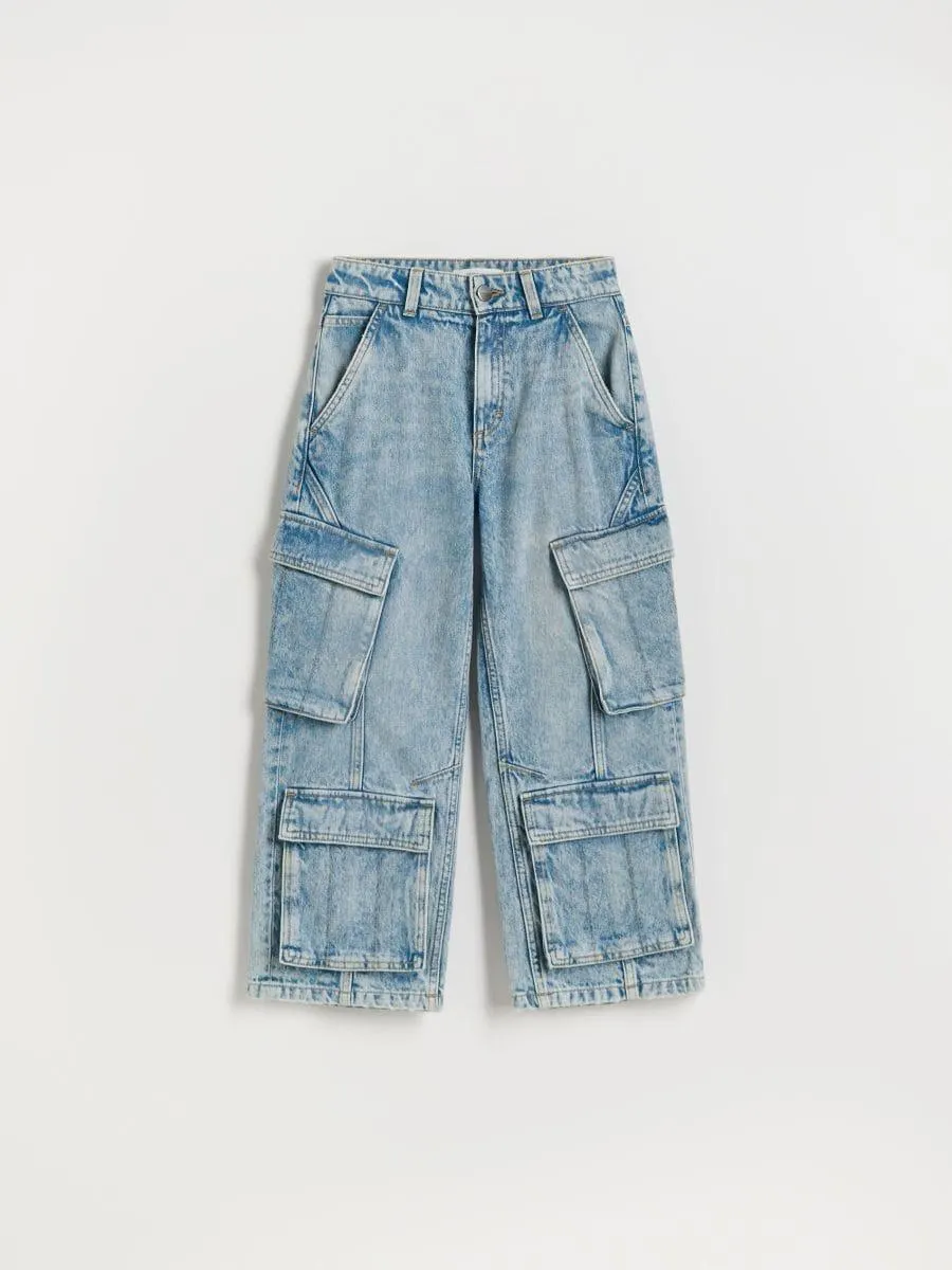 Džíny wide leg cargo