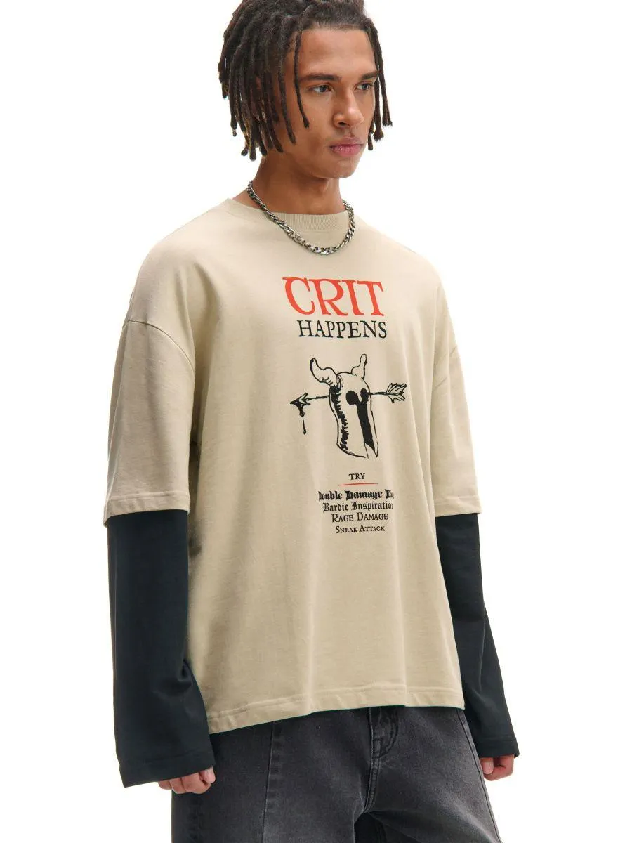 Tričko s potiskem a dlouhými rukávy