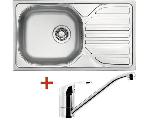 Nerezový dřez s baterií Sinks COMPACT 760 V+PRONTO 435 x 760 mm CMM7605VPRCL