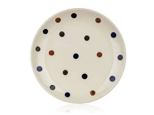 BANQUET Talíř dezertní keramický DOTS 18,6 cm, hnědé puntíky