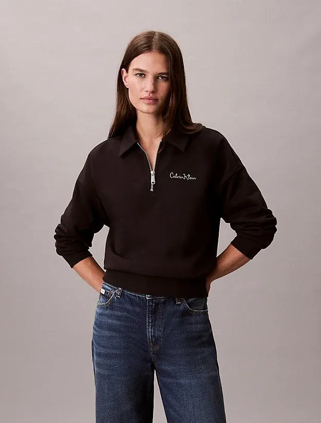 French Terry Relaxed Quarter Zip Sweatshirt