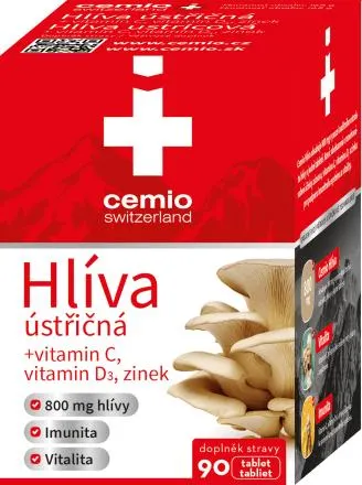 Hlíva ústřičná vitamín C + D3 a zinek, 90 ks