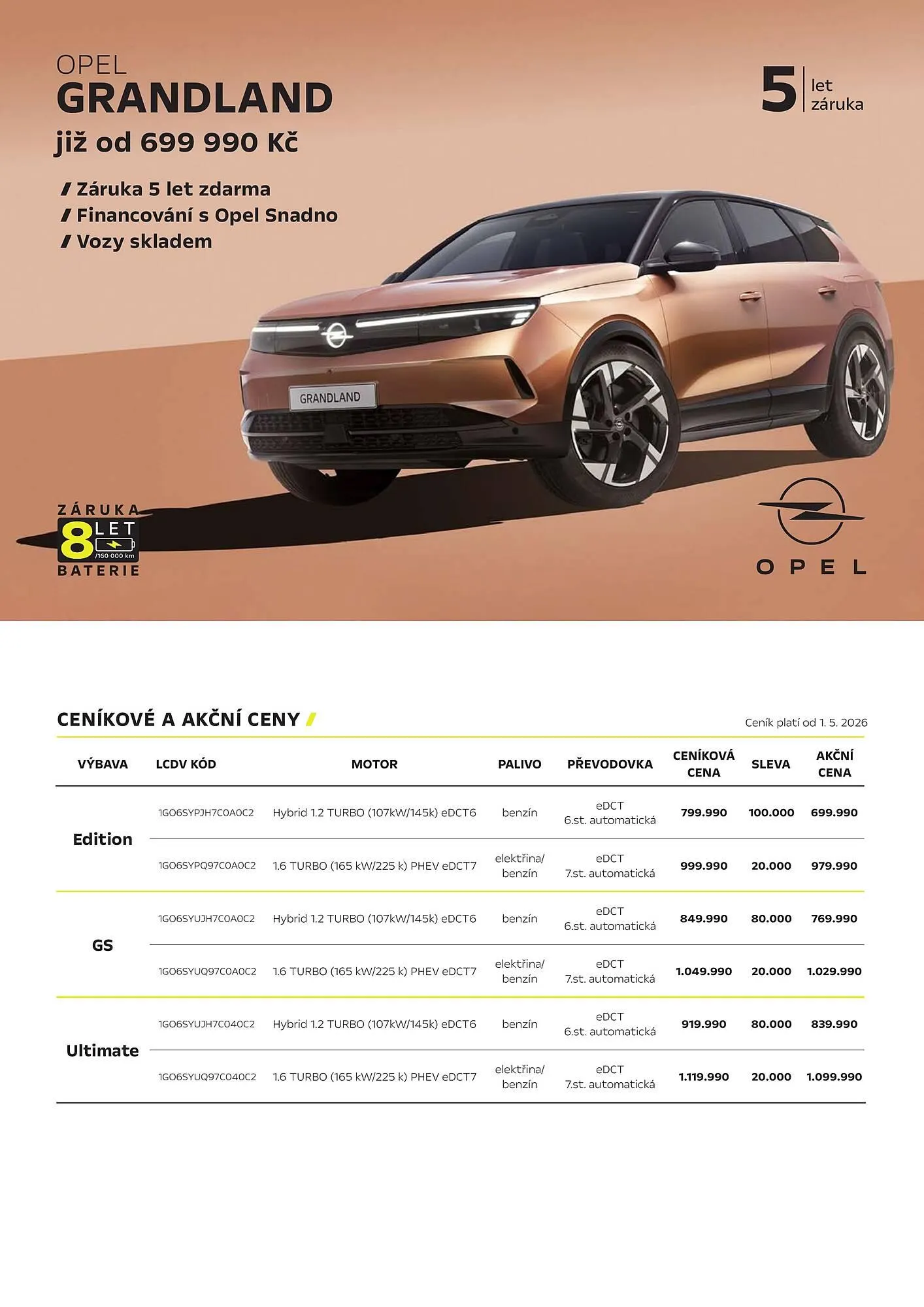Opel leták - 1. května 31. srpna 2026 - Page 1