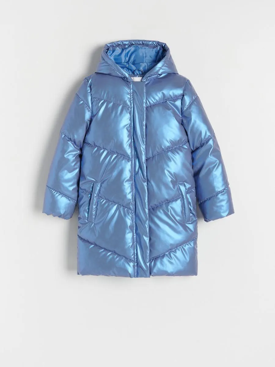 Prošívaný kabát s leskem