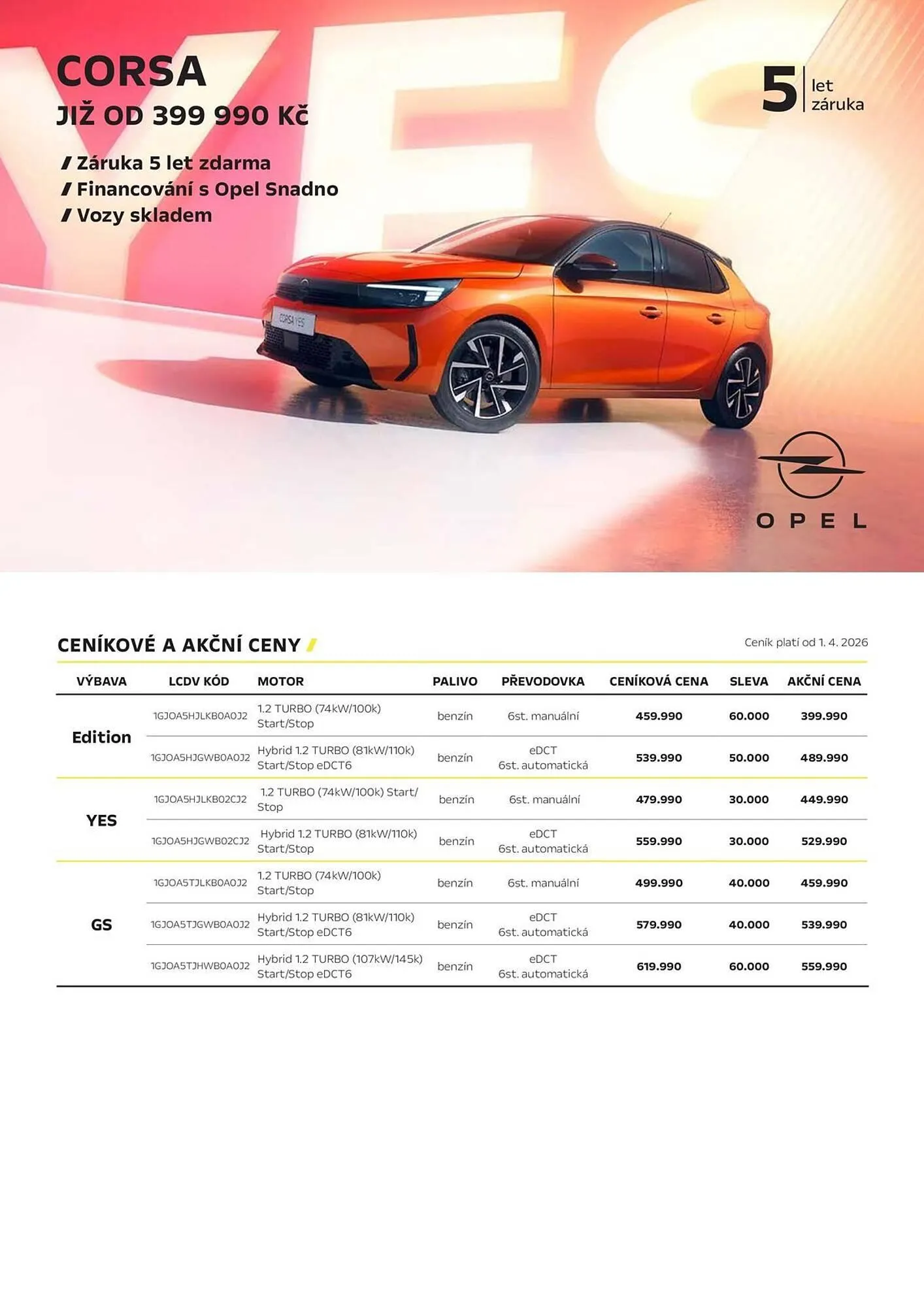 Opel leták - 3. dubna 30. června 2026 - Page 1