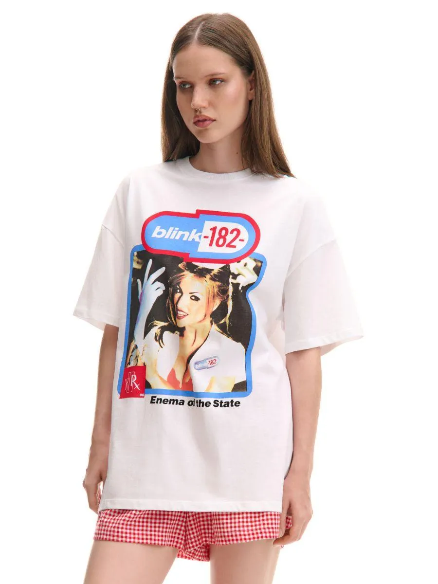 Bílá tričko s potiskem Blink-182