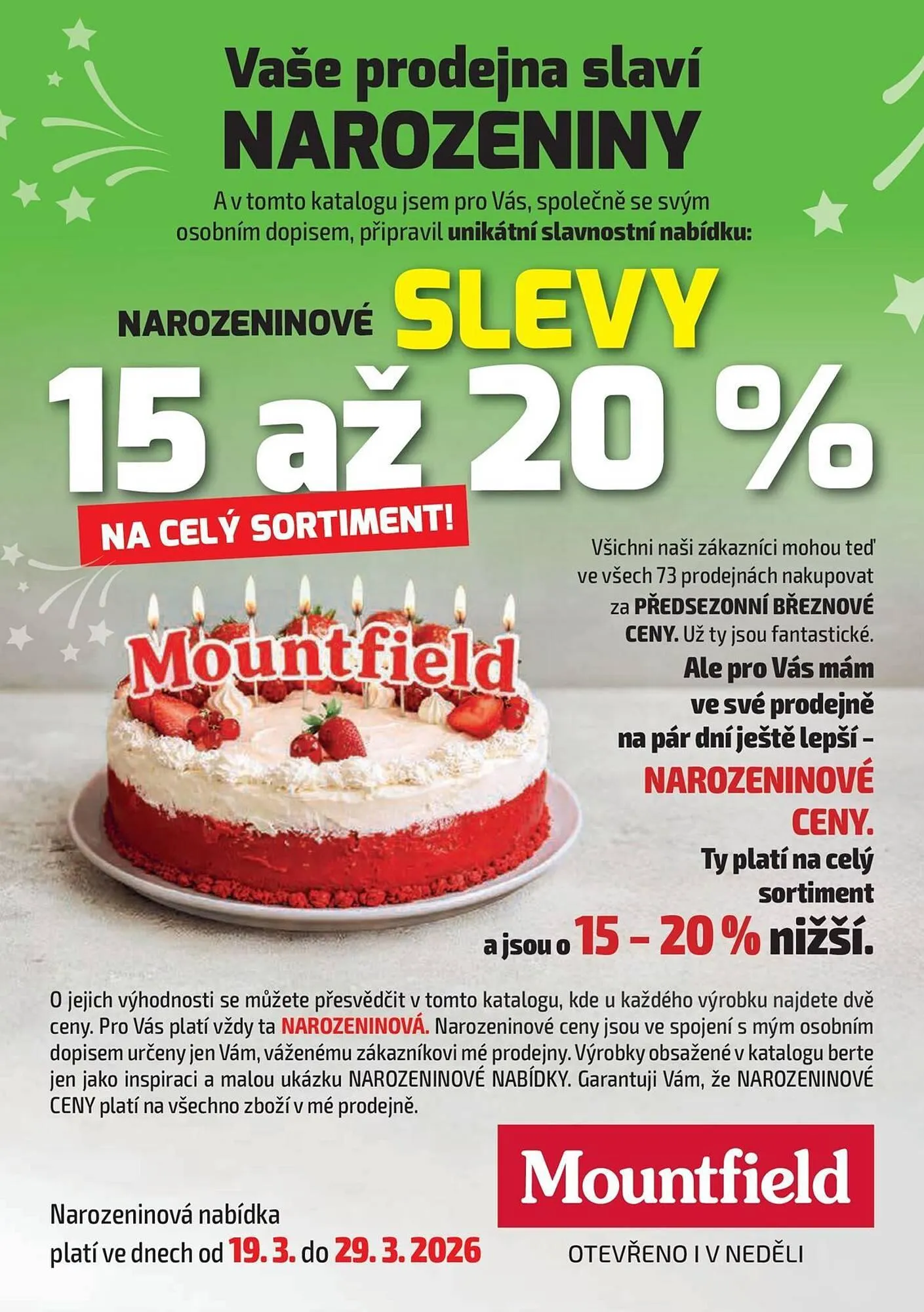 Mountfield leták - 19. března 29. března 2026 - Page 1