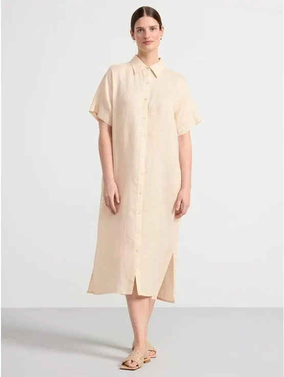 Lněné košilové šaty