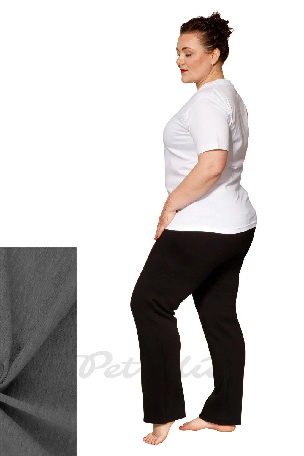 Dámské teplákové kalhoty tm. šedý melír 230g/m2 - volba délky