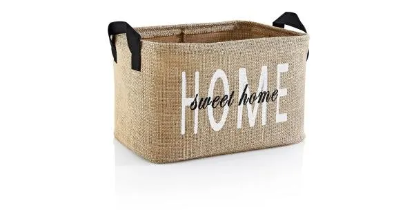 Dekorativní textilní košík, hnědý, 30 x 18 x 22 cm - II. jakost, POUZE OSOBNÍ ODBĚR