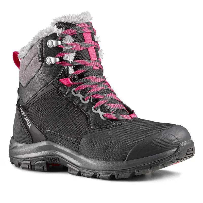 Scarpe trekking donna SH500 MOUNTAIN MID impermeabili nere