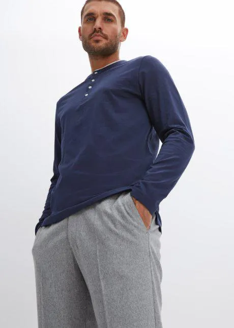 Henley triko s dlouhým rukávem a stojáčkem