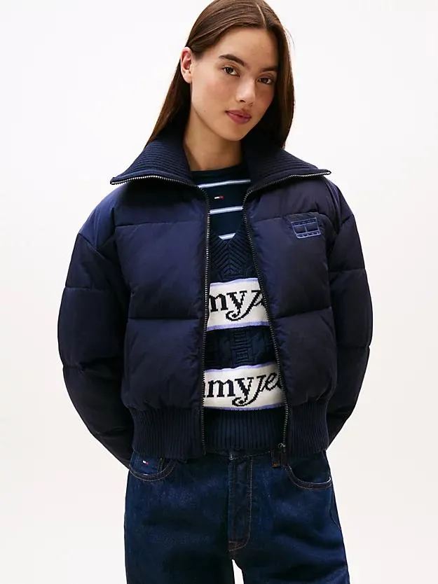 Corduroy Relaxed Cropped Puffer Jacket