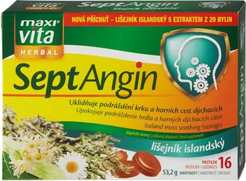 Herbal SeptAngin pastilky s lišejníkem islandským, 16 ks