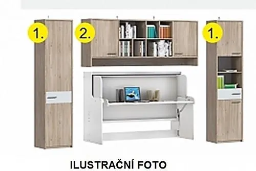 Skříňová sestava DAKOTA dub sanremo / bílá