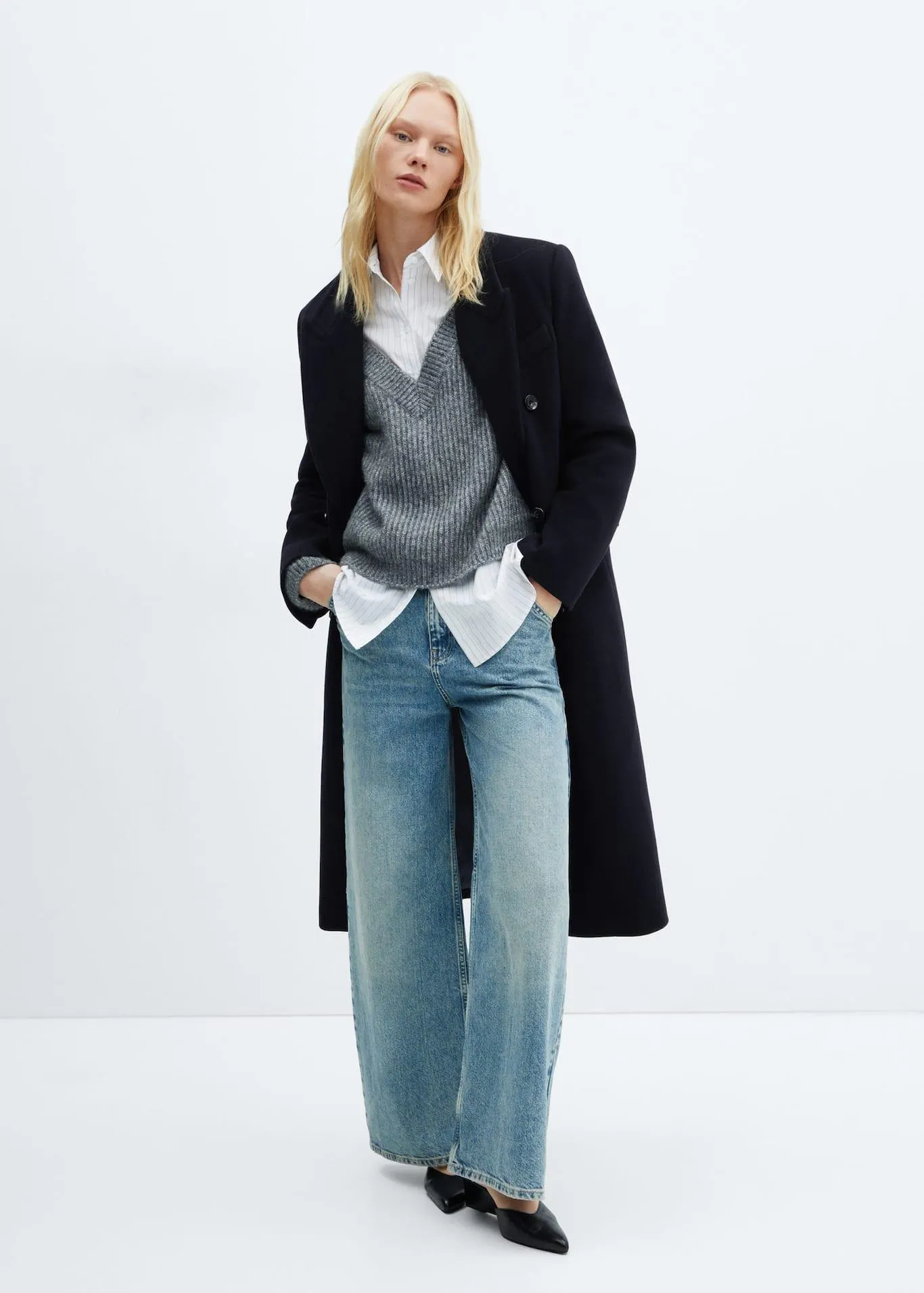 Παλτό μαλλί manteco σταυροκουμπωτό