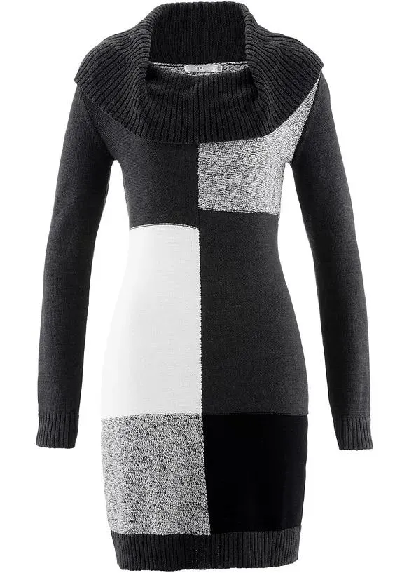 Pletené šaty, ke kolenům