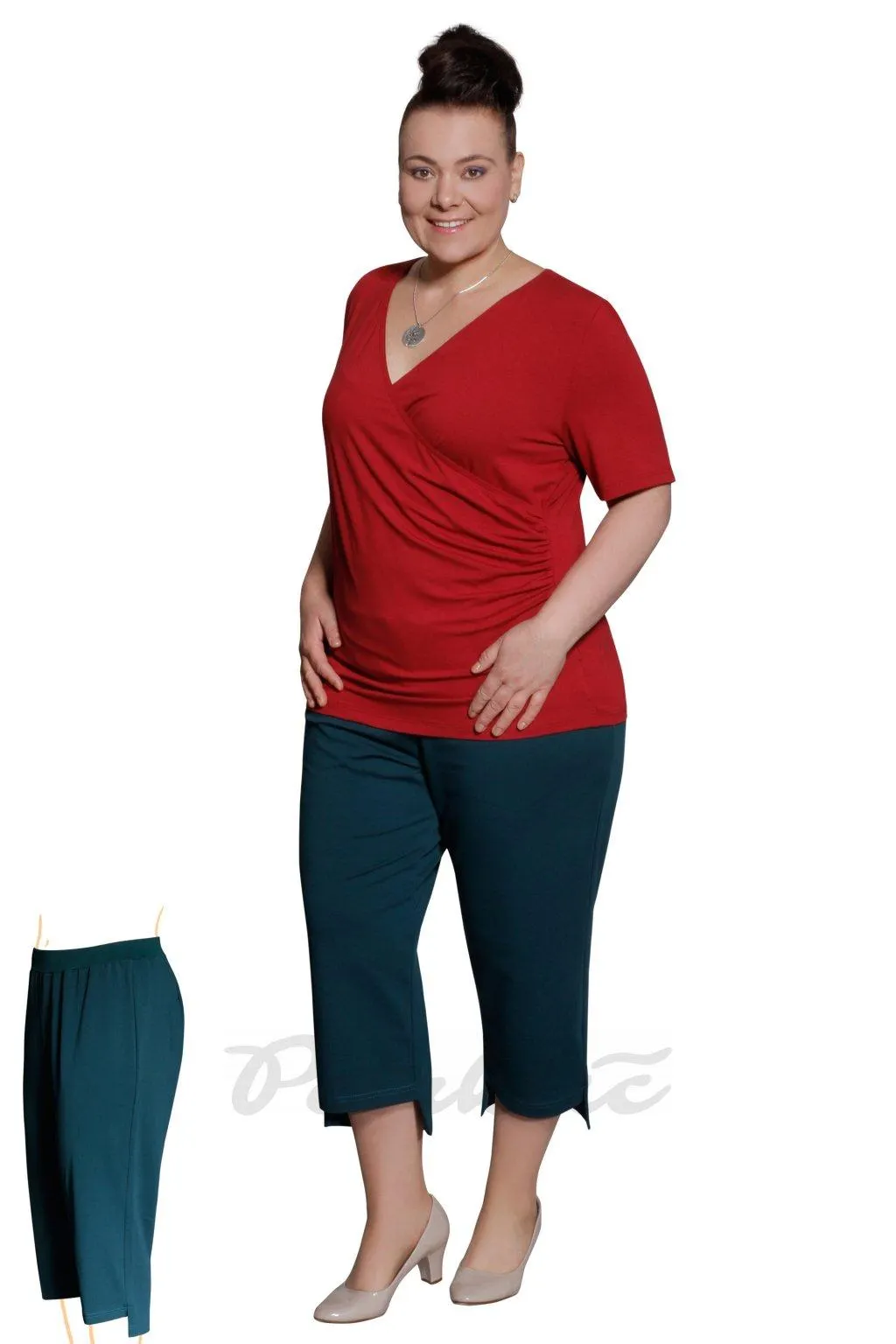 3/4 kalhoty pružný úplet 75 - 78 cm