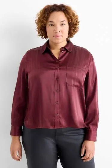 Saténová halenka - s úzkými proužky